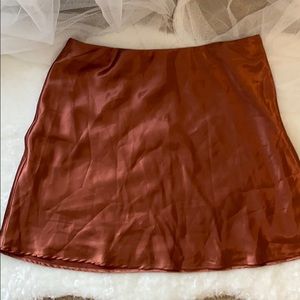 Size large, Brown, silk, forever 21 miniskirt